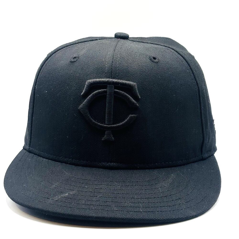Minnesota Twins Fitted Hat 7 1/4 New Era MLB Baseball Black Wool
